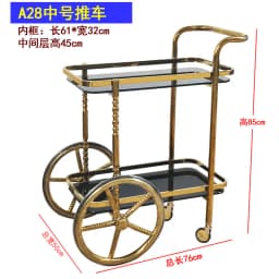 Cake Trolley Stainless Steel Dining Cart KTV Wine Hotel Service Tea Cart Three Layers, Snack Delivery Cart