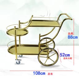 Cake Trolley Stainless Steel Dining Cart KTV Wine Hotel Service Tea Cart Three Layers, Snack Delivery Cart