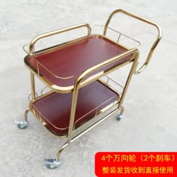 Cake Trolley Stainless Steel Dining Cart KTV Wine Hotel Service Tea Cart Three Layers, Snack Delivery Cart