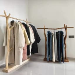 Wood Boutique Clothes Racks Drying Display Stylish Japandi Design Clothes Rack Hotel Modern Colgadores De Ropa Room Furniture