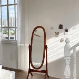 Korean Blogger Ins Style Floor Mirror Bedroom Retro French Medieval Style Dressing Mirror Source Factory One Piece Wholesale