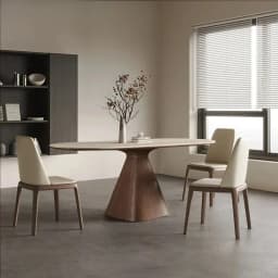 Modern Solid Wood Dining Table Rock Slab Walnut Ash Household Dining Table Combination Rectangular Marble Dining Room Furniture