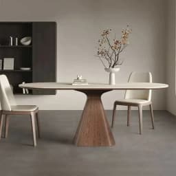 Modern Solid Wood Dining Table Rock Slab Walnut Ash Household Dining Table Combination Rectangular Marble Dining Room Furniture