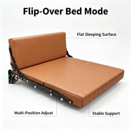 Space-saving PU Leather RV Wall-mounted Flip-over Sofa Bed for RVs and Caravans