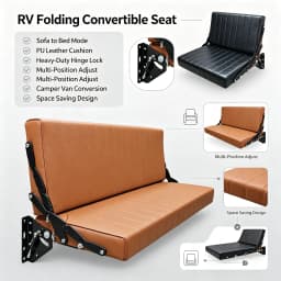 Space-saving PU Leather RV Wall-mounted Flip-over Sofa Bed for RVs and Caravans