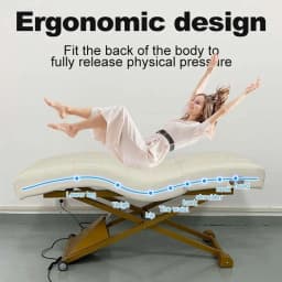Curved Electric Lash Bed Memory Foam Massage Table Buff Synthetic Leather Metal Frame For Beauty Salon Spa Facial Treatment