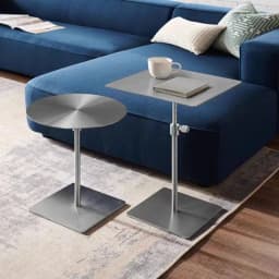 Adjustable Height Side Table Stainless Steel Movable Round Coffee Table Sofa Corner Table Multi Functional Furniture