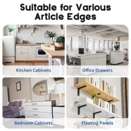 ABKJ-Cabinet Protector Edge Guards(17.7In Clear PVC), Pack Of 6 For 3/4In Thick Kitchen Cabinet Doors
