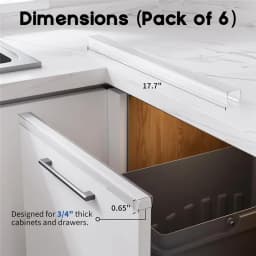 ABKJ-Cabinet Protector Edge Guards(17.7In Clear PVC), Pack Of 6 For 3/4In Thick Kitchen Cabinet Doors