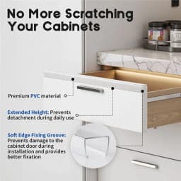 ABKJ-Cabinet Protector Edge Guards(17.7In Clear PVC), Pack Of 6 For 3/4In Thick Kitchen Cabinet Doors