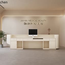 ZML Office Painted Bar Counter Company Hotel Yoga Studio Training Class Front Desk Reception Cashier Counter