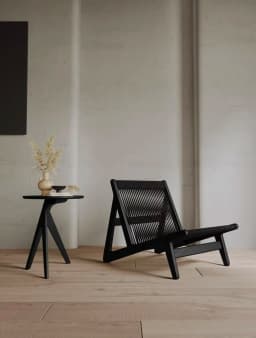 ZHome Designer Balcony Leisure Chair Solid Wood Retro Chair Nordic Living Room Rope Braided Solitary Wind Single Sofa Floor Chai