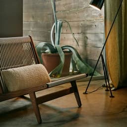 ZHome Designer Balcony Leisure Chair Solid Wood Retro Chair Nordic Living Room Rope Braided Solitary Wind Single Sofa Floor Chai