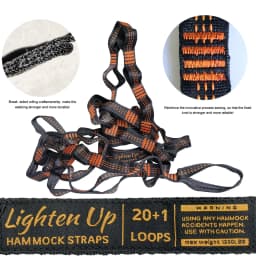 2PCS 3M Hammock Straps Extra Strong Lightweight Rope and 600lbs Breaking Strength Non-Stretch 12KN Carabiner