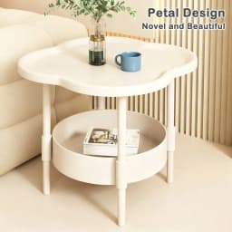 Trendy 40*40CM Side Table Plastic Samll End Table With Storage Easy to Assemble Bedside Table for Living Room