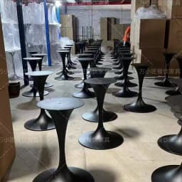 Stainless Steel Negotiation Table Legs Small Waist Table Feet Round Table Light Luxury Horn Base Rock Slab Tulip Edge Few Bracke