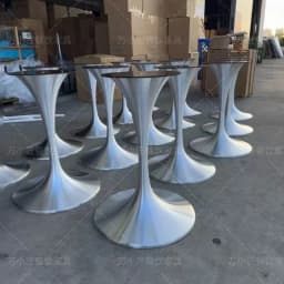 Stainless Steel Negotiation Table Legs Small Waist Table Feet Round Table Light Luxury Horn Base Rock Slab Tulip Edge Few Bracke