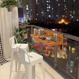 Flower Stand Balcony Guardrail Creative Leisure Small Bar Table Solid Wood Apartment Foldable Home Guardrail Hanging Bar Table