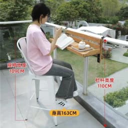 Flower Stand Balcony Guardrail Creative Leisure Small Bar Table Solid Wood Apartment Foldable Home Guardrail Hanging Bar Table