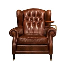 American retro single chair oil wax leather single sofa medieval leisure chair high-end living room home chair
