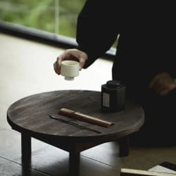Teak coffee table small round table tatami bay window tea table folding portable