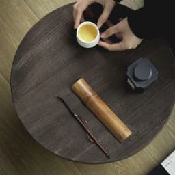 Teak coffee table small round table tatami bay window tea table folding portable