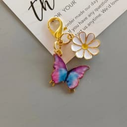 Popular alloy colored Zouju butterfly pendant keychain bag pendant