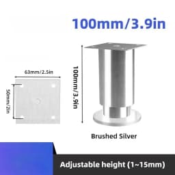 Heavy Duty Mental Furniture Legs, Stainless Steel Tapered Feet - Replacement Legs for Couch, Sofa, Bed Frame, Cabinet, Desk, TV