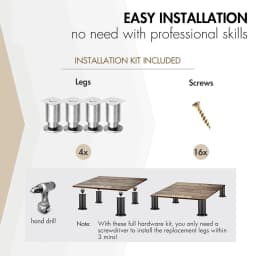 Heavy Duty Mental Furniture Legs, Stainless Steel Tapered Feet - Replacement Legs for Couch, Sofa, Bed Frame, Cabinet, Desk, TV