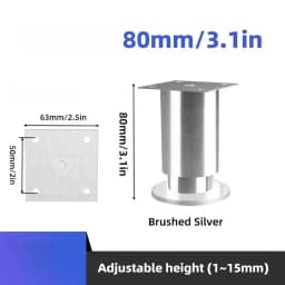 Heavy Duty Mental Furniture Legs, Stainless Steel Tapered Feet - Replacement Legs for Couch, Sofa, Bed Frame, Cabinet, Desk, TV