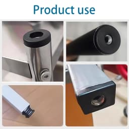 2-100Pcs M6 M8 M10 Square/Round Nut Plug With High Foot Pad Nut Tube Plug Home Foot Pad Balance Adjustable Wheel Sleeve