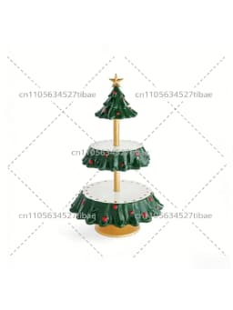 Festive Christmas Tree Resin Fruit Snack Rack Dessert Plate Bowl Holder Table Divider - Kitchen Storage Organizer