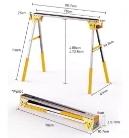 Foldable metal saw frame saw horse 250KG multi-functional iron portable work table iron Trojan horse construction site