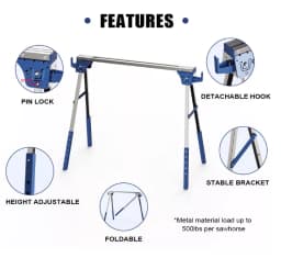 Foldable metal saw frame saw horse 250KG multi-functional iron portable work table iron Trojan horse construction site