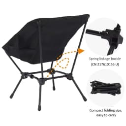 Outdoor Square Structure Beach Fishing Stool, Convenient Four-Corner Camping Folding Chair Lightweight Iron Tube Moon Chair