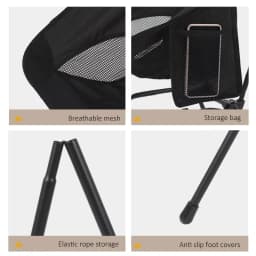 Outdoor Square Structure Beach Fishing Stool, Convenient Four-Corner Camping Folding Chair Lightweight Iron Tube Moon Chair