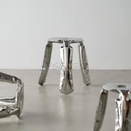 Household Stainless Steel Balloon Stool Three Legged Shoe Changing Stool Household Round Stool