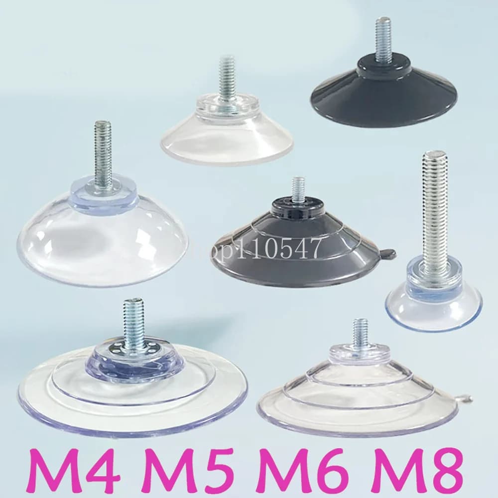 M4 M5 M6 M8 Transparent Suckers With Screw PVC Plastic Sucker Pad Holder Turn Nut Glass Table Tops Storage Tool Hooks 4p-100Pcs