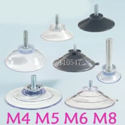 M4 M5 M6 M8 Transparent Suckers With Screw PVC Plastic Sucker Pad Holder Turn Nut Glass Table Tops Storage Tool Hooks 4p-100Pcs