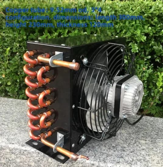 Condenser Copper Tube Cold Storage Refrigerator Freezer Water-cooled Cake Cabinet 1 Horse 1.5 Horse Oil Cooler