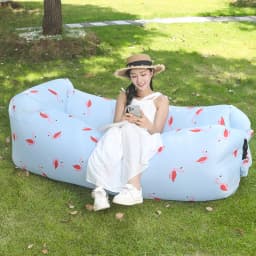 Inflatable Sofa Portable Folding Waterproof Lazy Air Bed Outdoor Couch for Camping Beach Travel Home Daily Leisure Use