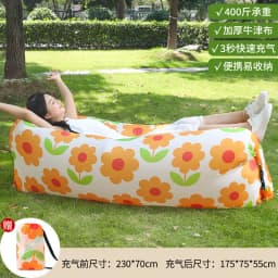 Inflatable Sofa Portable Folding Waterproof Lazy Air Bed Outdoor Couch for Camping Beach Travel Home Daily Leisure Use