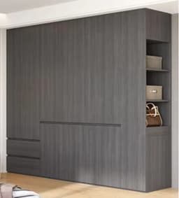 Custom Hotel Wardrobe, Modern Vertical Wall-Mounted Wooden Wardrobe, Home Furniture.