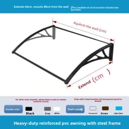 60 X 200 Cm Transparent Rain & Sun Canopy with Reinforced Plastic Brackets – Suitable for Windows, Balconies, Doorways and Eaves