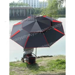 1.8-2.6m Double-Layer Fold Big Garden Parasol Windproof Umbrella Large Outdoor Umbrella for Beach Parasol Fishing Umbrella Shade