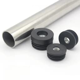 M6 M8 M10 Black Round Plastic Pipe Plugs Adjustable Screw Foot Pad Furniture Leg Cover End Caps 16 19 20 22 25 30 38 50mm