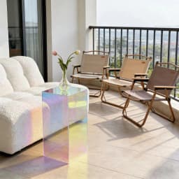 Acrylic Cube Coffee Table, Modern Rectangular End Table, Minimalist Living Room Bedroom Accent Furniture