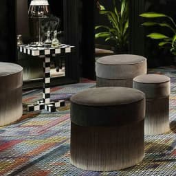 #Modern Luxury Velvet Stool Chair with Tassels Living Room Gradient Color Fringes Pouf Wood Ottoman Chairs for Dressing Table