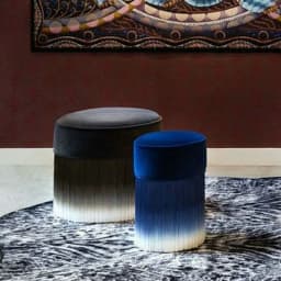#Modern Luxury Velvet Stool Chair with Tassels Living Room Gradient Color Fringes Pouf Wood Ottoman Chairs for Dressing Table