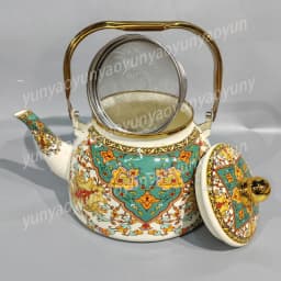 2.8 Liter Flat Bottom Household High-quality Enamel Teapot Metal Whistling Household Teapot